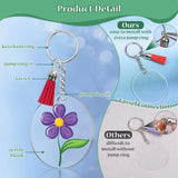 60PCS Clear Acrylic Keychain Blanks DIY Craft Supplies with Tassel Charms