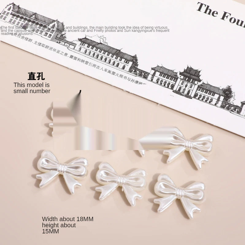 60PCS Pearl Retro Bow String Beads DIY Earrings Jewelry Bracelet Necklace
