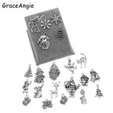 60PCS Christmas Charms Mix Santa Claus Jewelry Findings Keychain