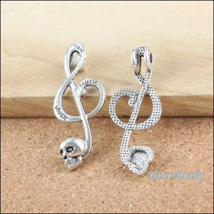 60PCS Music Note Skull Necklace Pendants DIY Jewelry Findings B012
