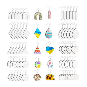 Sublimation Blank Earrings for Heat Transfer Printing - Set of 60