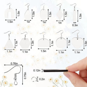 Sublimation Blank Earrings for Heat Transfer Printing - Set of 60