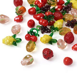 60Pcs Mixed Fruit Lampwork Beads Charms for Jewelry Making