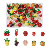 60Pcs Mixed Fruit Lampwork Beads Charms for Jewelry Making