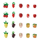 60Pcs Mixed Fruit Lampwork Beads Charms for Jewelry Making