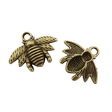 60Pcs Bee Charms Antique Bronze/Silver Plated Pendant DIY Jewelry