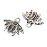 60Pcs Bee Charms Antique Bronze/Silver Plated Pendant DIY Jewelry