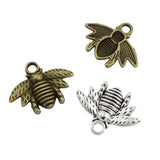 60Pcs Bee Charms Antique Bronze/Silver Plated Pendant DIY Jewelry