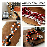 60Pcs 6 Colors Cherry Wood Beads Round Stripe Pattern Mixed 15x16mm Hole: 4mm