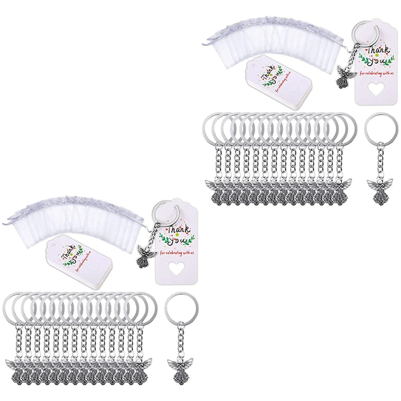 60Pcs Angel Keychain Pendant for Wedding Birthday Party Baby Shower Baptism