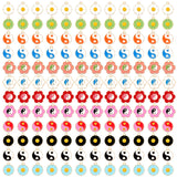 60Pcs Enamel Yin Yang Charm for Jewelry Making Tai Chi Pendant