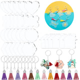 60Pcs Acrylic Keychain Blank Pendant Set for DIY Jewelry Making