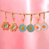 60Pcs Yin Yang Flower Charms Kits DIY Earrings Bracelets Necklaces Jewelry