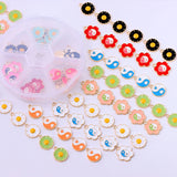 60Pcs Yin Yang Flower Charms Kits DIY Earrings Bracelets Necklaces Jewelry