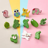 60Pcs Animal Cactus Push Pins for Photos Maps Bulletin Boards