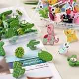 60Pcs Animal Cactus Push Pins for Photos Maps Bulletin Boards