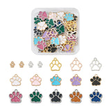 60Pcs Dog Paw Print Dangle Charms Enamel Footprint Charms Pendants
