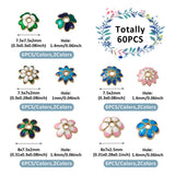 60pcs Colorful Flower Bead Caps for Jewelry Making DIY