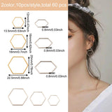 60Pcs Stainless Steel Hexagon Charms Pendants for DIY Jewelry Making