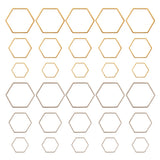 60Pcs Stainless Steel Hexagon Charms Pendants for DIY Jewelry Making