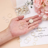 60Pcs Stainless Steel Hexagon Charms Pendants for DIY Jewelry Making