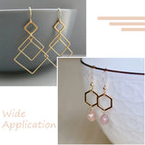60Pcs Stainless Steel Hexagon Charms Pendants for DIY Jewelry Making