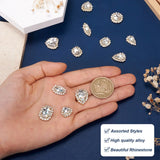 60Pcs Alloy Glass Rhinestone Beads Charms For Necklace DIY Wedding Dress