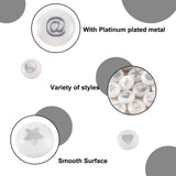 60Pcs Natural Shell Beads Coin Metal Star Moon Heart Pattern DIY Jewelry Making