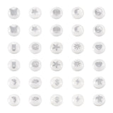 60Pcs Natural Shell Beads Coin Metal Star Moon Heart Pattern DIY Jewelry Making