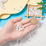 60Pcs Natural Shell Beads Coin Metal Star Moon Heart Pattern DIY Jewelry Making