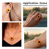 60Pcs Resin Bee Sunflower Flower Pendants Charms For Jewelry Making