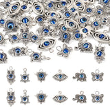 60Pcs/Set Flower Eye Sea Turtle Pendant Evil Eye Tibetan Style Alloy DIY Jewelry