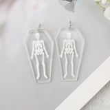 60Pcs Skull Coffin Board Halloween Charms for DIY Jewelry Making