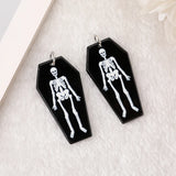 60Pcs Skull Coffin Board Halloween Charms for DIY Jewelry Making