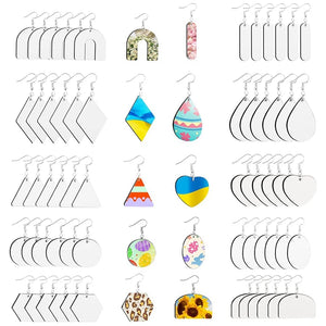 60Pcs Sublimation Blank Earrings, DIY Heat Transfer Earrings