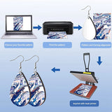 60Pcs Sublimation Blank Earrings Teardrop Pendant for Jewelry DIY Making
