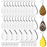60Pcs Sublimation Blank Earrings Unfinished Teardrop Earrings Pendant