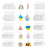 60Pcs Sublimation Blank Teardrop Earring Pendant Unfinished Wood Earring