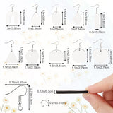 60Pcs Sublimation Blank Teardrop Earring Pendant Unfinished Wood Earring