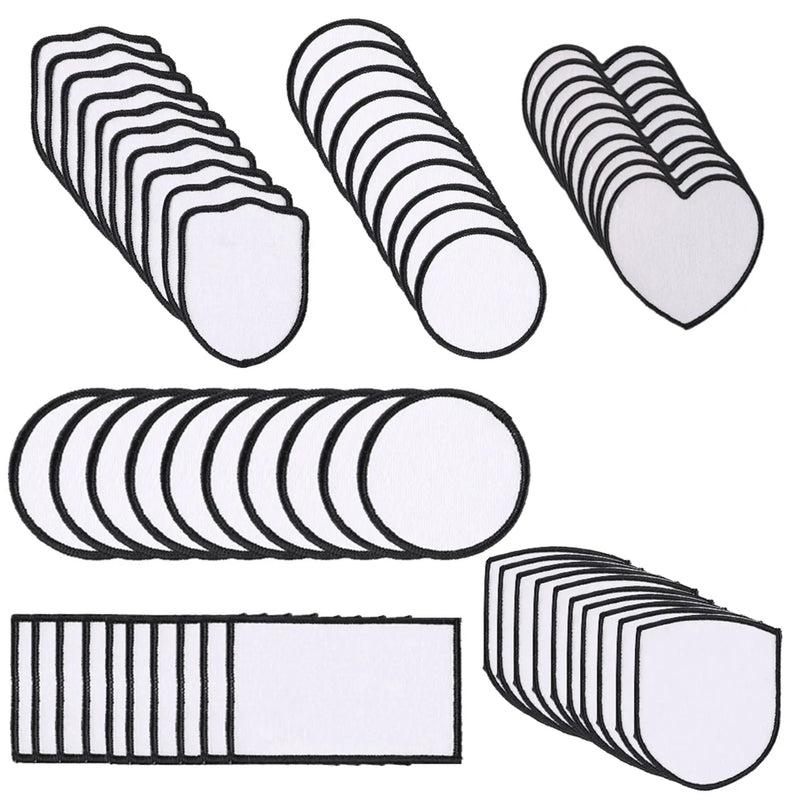 60Pcs Sublimation Blanks Patches Iron-on Patch Repair Patches DIY Supplies