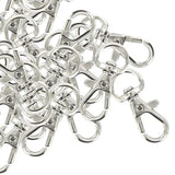 60Pcs Swivel Carabiners Keychain Silver