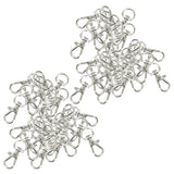 60Pcs Swivel Carabiners Keychain Silver