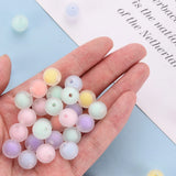60Pcs Transparent Acrylic Beads Frosted Bead Round Mixed 11.5x11mm