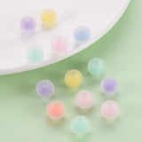 60Pcs Transparent Acrylic Beads Frosted Bead Round Mixed 11.5x11mm