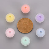 60Pcs Transparent Acrylic Beads Frosted Bead Round Mixed 11.5x11mm