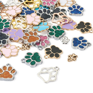 60Pcs Paw Print Charms for Jewelry Making