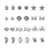 60Pcs Antique Silver Tibetan Charm Beads for Jewelry Making