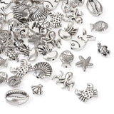 60Pcs Antique Silver Tibetan Charm Beads for Jewelry Making