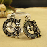 60Pcs Rabbit Clock Charms Cartoon Animal Charms for Key Rings