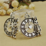 60Pcs Rabbit Clock Charms Cartoon Animal Charms for Key Rings